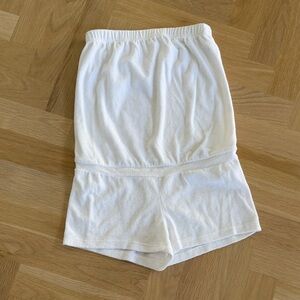 Gianni Bini White Terry Cloth Strapless Romper coverup